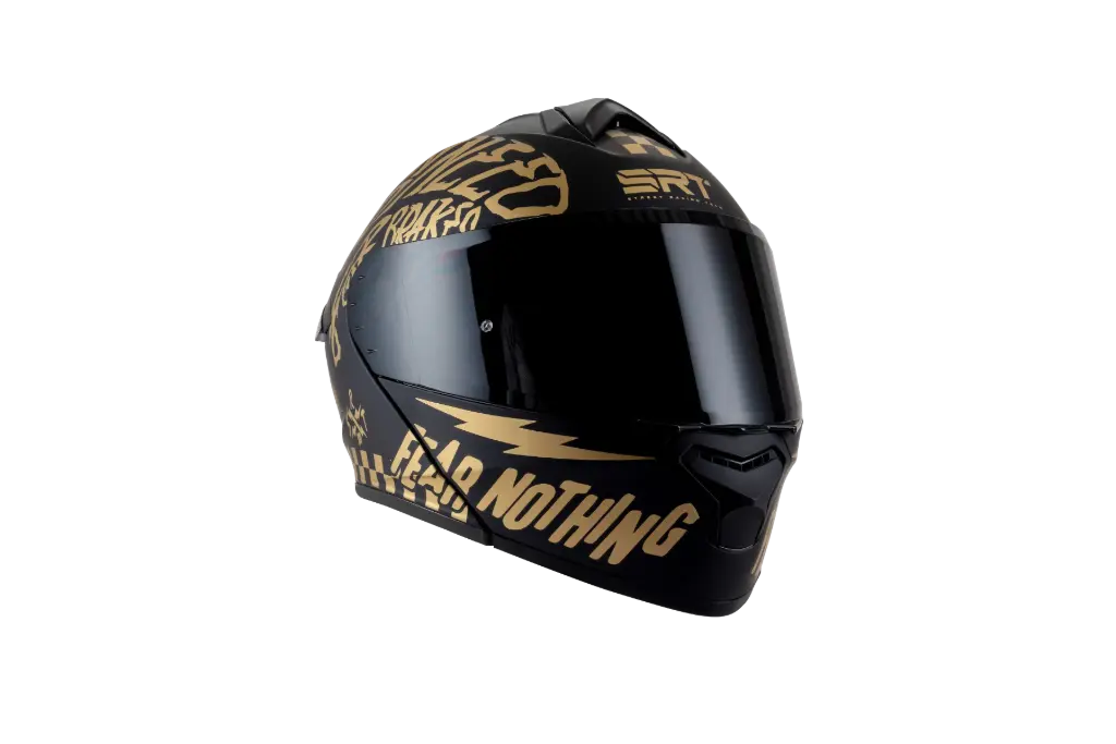 MOTO GP FEAR NOTHING MATTE BLACK/GOLD MATT  BLACK